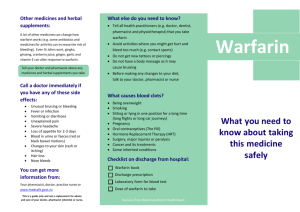 Warfarin Information Brochure