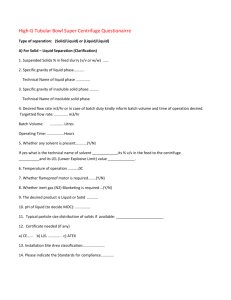 Super Centrifuge Questionnaire form