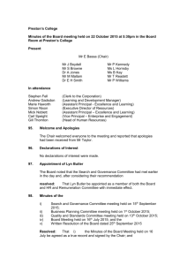 Preston`s College Minutes of the Board meeting held on 22 October