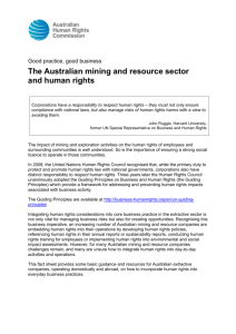 The Australian mining and resource sector and human rights (Word)