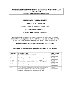 corrective action plan - Massachusetts Department of Education