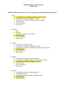 ELA Content Assessment.ANSWER KEY