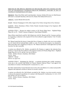 01/29/2015 Special Meeting Council Minutes
