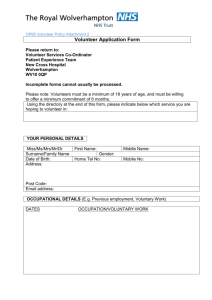Volunteer Application Form - Royal Wolverhampton NHS Trust