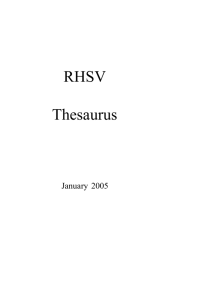 Thesaurus - Royal Historical Society of Victoria