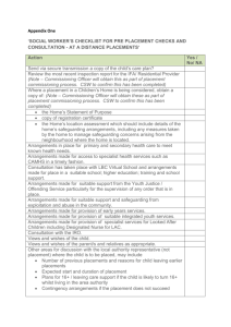 Social Worker`s Checklist for Pre Placement Checks and Consultation