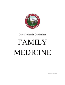 Family Medicine Clerkship Curriculum