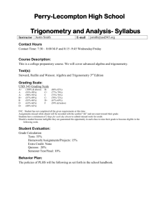 Trigonometry Syllabus - Perry