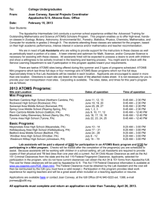 ATOMS Lab Assistant Application - Appalachia Intermediate Unit 8