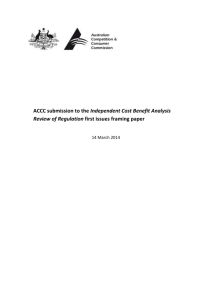ACCC submission to the Independent Cost Benefit Analysis Review
