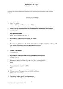 MODULE SPECIFICATION