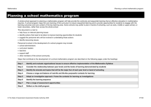 Planning a school mathematics program