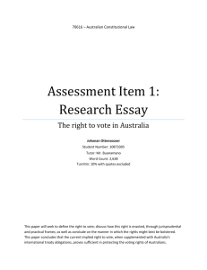 Assessment Item 1: Research Essay