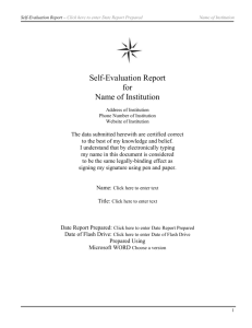 Self-Evaluation Report - Distance Education and Training Council
