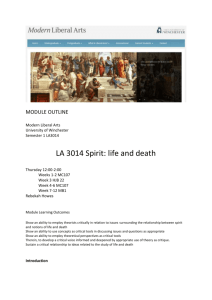 LA 3014 Spirit life and death 15-16 - Modern Liberal Arts