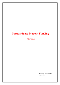 Postgraduate Student Funding 2015/16