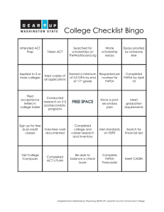 Bingo College Checklist