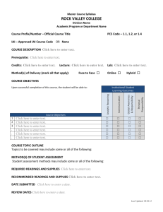 Instructor Course Syllabus Template