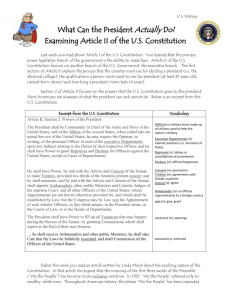 Examining Article II: The Executive Branch