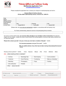 Membership Application Form - The Victoria Gilbert And Sullivan