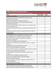 Public lectures planning checklist