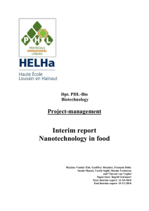 Interim report - group 7 - Nanotechnology in food