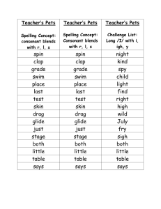 Teacher`s Pets Spelling Lists