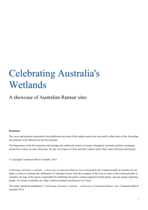 Celebrating Australia`s Wetlands A showcase of Australian Ramsar