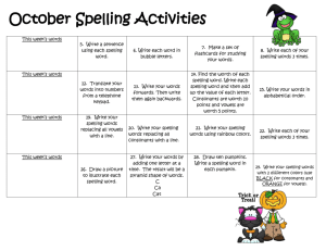 October Spelling Activities