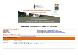Draft APCC10 Conference Program - Australian National Botanic