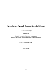 use of speech recognition in schools