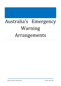 Australia`s Emergency Warning Arrangements - Attorney