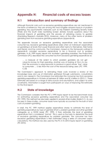 Appendix H: Financial costs of exces losses