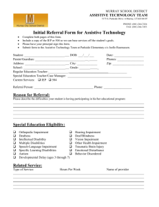 Initial Referral Form for Assistive Technology
