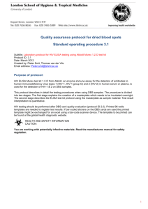 Quality assurance protocol for dried blood spots