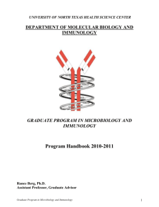 department of molecular biology and immunology