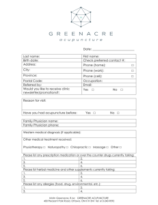 Intake - Greenacre Acupuncture