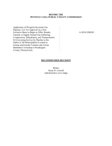 A-2010-2200201 Appliction of Peregrine Keystone Gas Pipeline