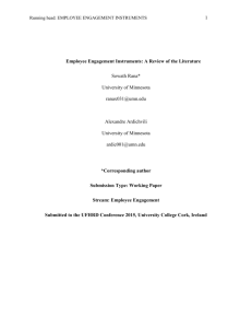 Employee Engagement Instruments-A Review of the
