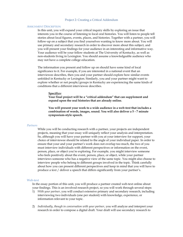 Project Two - Writing, Rhetoric, and Digital Studies