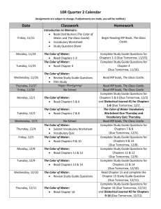 10R Quarter 2 Calendar - Manhasset Public Schools