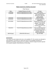 Master electronics interface document