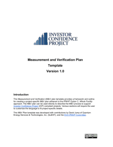M&V Plan Template: Option C - Investor Confidence Project