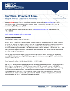 NERC Unofficial Comment Form (SAR)