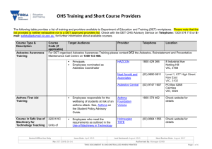 OHS Training and Short Courses