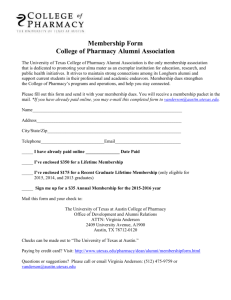 The College of Pharmacy Alumni Association Membership Form