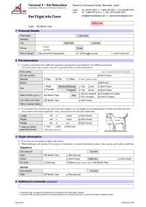 Pet Flight Information Form