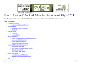 on E-Books and E-Readers - Assistive Technology Resource Center