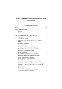 Water Amendment (Flood Mitigation) Act 2014