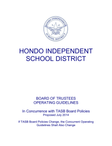 Board Operating Guidelines - Hondo Independent School District